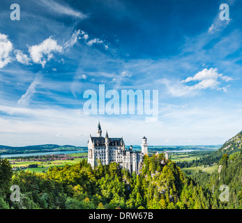 Schloss Neuschwanstein in den Bayerischen Alpen Deutschlands. Stockfoto