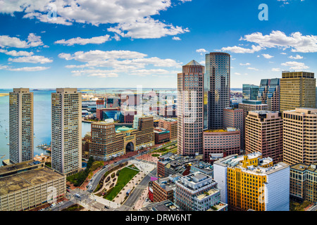 Boston, Massachusetts Luftbild und skyline Stockfoto