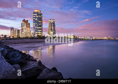 Miami, Florida am Südstrand. Stockfoto