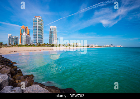 Miami, Florida am Südstrand. Stockfoto