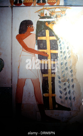 Luxor Ägypten Tal der Adligen Grab des Menna schwangere Mama Stockfoto