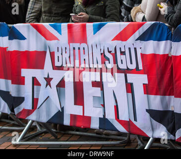 Birmingham, Vereinigtes Königreich. 2. Februar 2014. Britains Got Talent Castings im ICC in Birmingham UK prominente Credit: Steven Reh/Alamy Live News Stockfoto