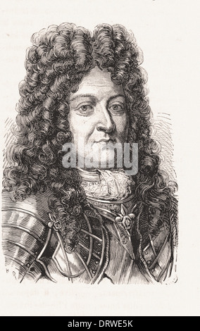 Porträt von Louis XIV König von Frankreich - Französisch Gravur XIX Jahrhundert Stockfoto