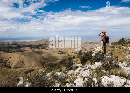 Blick von oben auf Lost Peak Mike Vining Guadalupe Mountains Nationalpark Texas USA Stockfoto