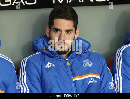 Bilbao, Spanien. 2. Februar 2014. ISCO während Fußball-Liga BBVA entsprechen Athletic Club Vs Real Madrid an San Mames Stadion gespielt Basc Land, Spanien am 2. Februar 2014. Foto: Ortzi Omenaka / Urbanandsport / Kredit-NurPhoto: Ortzi Omenaka/NurPhoto/ZUMAPRESS.com/Alamy Live-Nachrichten Stockfoto