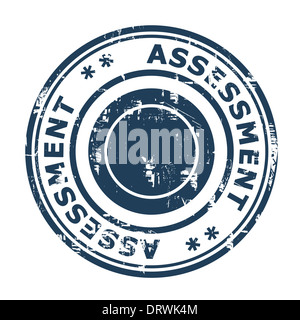 Bewertung Konzept Firmenstempel isoliert auf einem weißen Hintergrund. Stockfoto