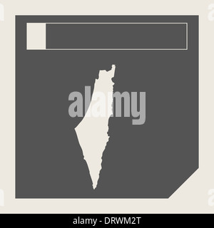 Israel-Map-Schaltfläche in ansprechende flache Web Design Map-Schaltfläche mit Beschneidungspfad isoliert. Stockfoto