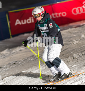 Maxime DUFOUR-LaPointe konkurriert bei FIS Freestyle Ski World Cup 2014 Buckelpisten, Deer Valley Resort und Park City, UT, USA Stockfoto