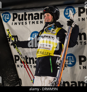 Justine DuFour-LaPointe (Rt) Podium bei FIS Freeski WM 2014 Stockfoto