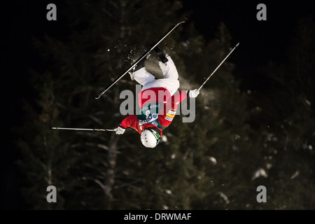 Patrick Deneen startet am FIS Freestyle Ski World Cup 2014 Buckelpisten, Deer Valley Resort und Park City, UT, USA Stockfoto