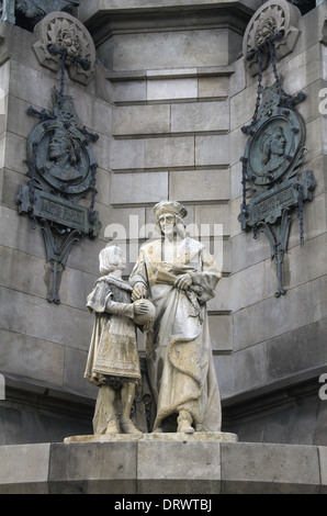 Columbus-Statue, Colon, Barcelona Stockfoto