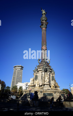 Columbus-Statue, Colon, Barcelona Stockfoto