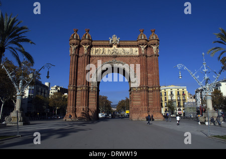 Triumphbogen in Barcelona Stockfoto