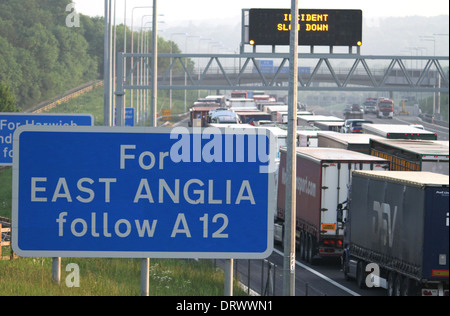 Essex, UK, 25. Mai 2012 auf Lager Bilder des Verkehrs auf der M25 Junction 29 bis 28 Stockfoto