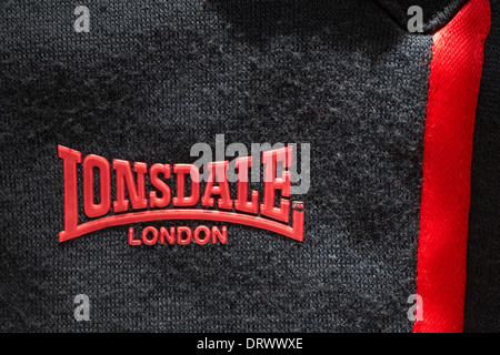 Lonsdale London Logo auf Trainingsanzug Böden Stockfoto