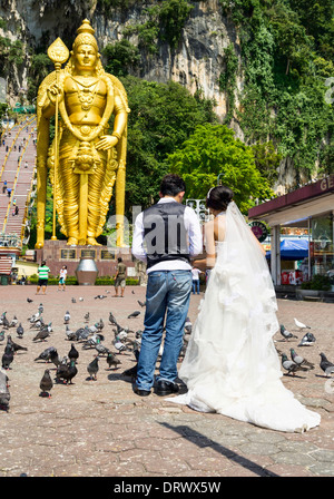 Ein paar Ehe bei Batu Höhlen in Malaysia, Asien Stockfoto