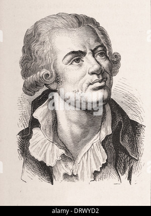 Porträt von Georges Jacques Danton - Gravur XIX Jahrhundert Französisch Stockfoto