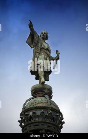 Doppelpunkt-Columbus-Statue in Barcelona, Spanien Stockfoto