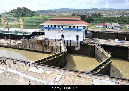 Panamakanal-Miraflores-Schleusen Panama Stockfoto