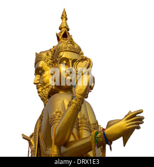 Thai Buddha Statue vor einem weißen Hintergrund Stockfoto