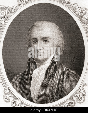 Oliver Ellsworth, 1745 –1807. US-amerikanischer Jurist und Politiker, Verfasser der Verfassung der Vereinigten Staaten und Gründervater. Stockfoto