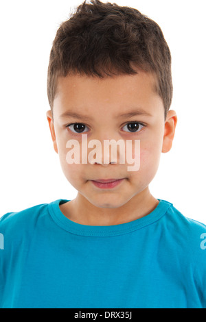 Studio Portrait Antillean Kleinkind Jungen isoliert auf weißem Hintergrund Stockfoto