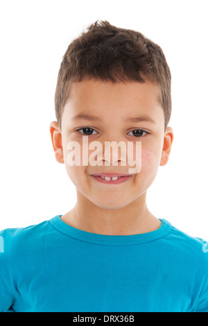 Studio Portrait Antillean Kleinkind Jungen isoliert auf weißem Hintergrund Stockfoto