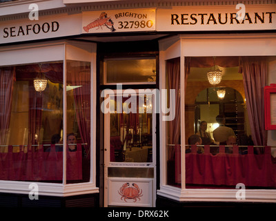 Englisch ist Seafood Restaurant in den Gassen in Brighton Stockfoto