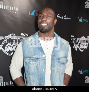 NEW YORK, NY - 1. Februar 2014: Stevie Brown besucht die 11. jährliche "Leder & Schnürsenkel" Party am Liberty Theatre Stockfoto