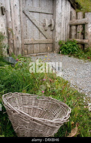 Kanada, Neufundland, l ' Anse Aux Meadows. Norstead Wikingerdorf, Nachbau des historischen Häuptlings Hall. Stockfoto