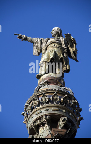 Doppelpunkt-Columbus-Statue in Barcelona, Spanien Stockfoto