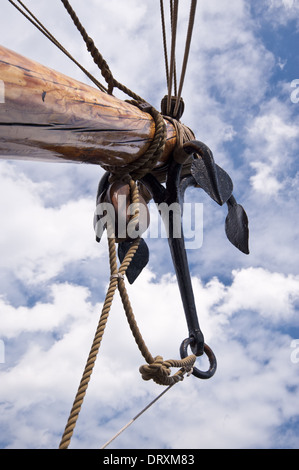 Detail einer Hanse Kogge Stockfoto