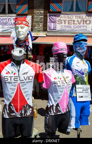 Souvenirs aus der Stelvio Pass, Passo Dello Stelvio, Stilfser Joch, zum Verkauf an Cima Coppi Ortler Ostalpen, Norditalien Stockfoto