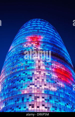 Torre Agbar, vom Architekten Jean Nouvel. Barcelona. Katalonien. Spanien Stockfoto