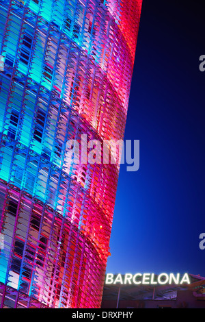 Torre Agbar, vom Architekten Jean Nouvel. Barcelona. Katalonien. Spanien Stockfoto