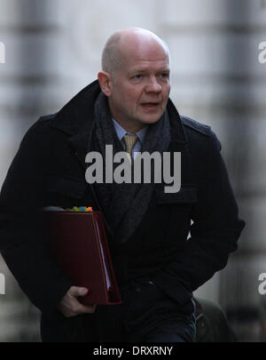 London, UK, 4. Februar 2014. William Hague, Außenminister in Downing Street, Westminster gesehen. Bildnachweis: Simon Matthews/Alamy Live-Nachrichten Stockfoto