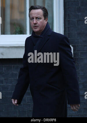 London, UK, 4. Februar 2014. David Cameron, Premierminister des Vereinigten Königreichs und Führer der konservativen Partei gesehen bei Stockfoto