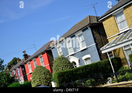 Häuser auf Hampton Road, Forest Gate, Newham, London E7 Stockfoto