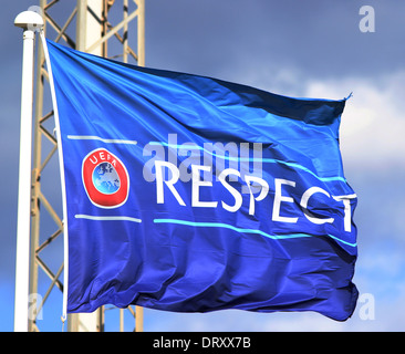UEFA-Respekt-Kampagne-Flagge Stockfoto