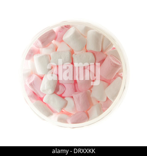 Glas von rosa und weißen Marshmallow Stockfoto