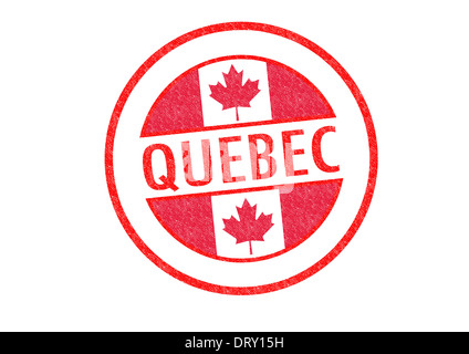 Reisepass-Stil QUEBEC Stempel auf einem weißen Hintergrund. Stockfoto