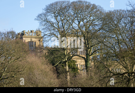 Hardwick Hall mehr Glas als Stein. Stockfoto