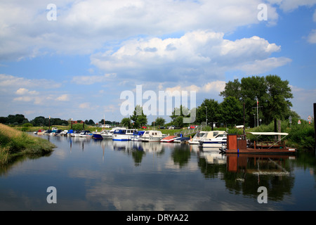 Marina Neu Darchau, Elbe cycle Route, Niedersachsen, Deutschland, Europa Stockfoto