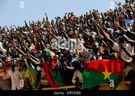 BURKINA FASO, Fußball-Fans während des Empfangs von die Fußball-Nationalmannschaft von Burkina ...