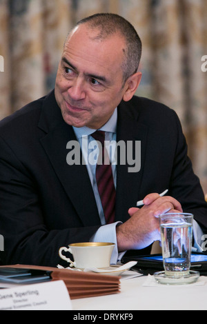 Joe Echevarria, CEO von Deloitte LLP, besucht ein Treffen mit anderen CEO mit Präsident Barack Obama im Weißen Haus. Stockfoto