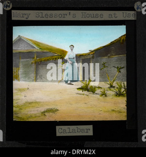 Ein Foto von Mary Slessor's Haus in Calabar aus dem späten 19. Jahrhundert, das die Umgebung darstellt, in der sie lebte und arbeitete. Stockfoto