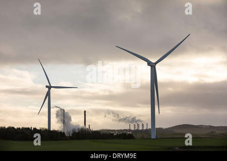 Ansicht der Windturbine in Fife, Schottland, Vereinigtes Königreich Stockfoto