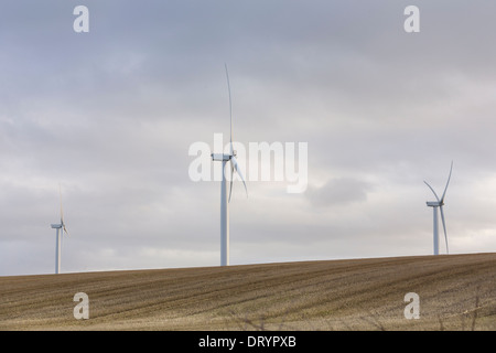 Ansicht der Windturbine in Fife, Schottland, Vereinigtes Königreich Stockfoto