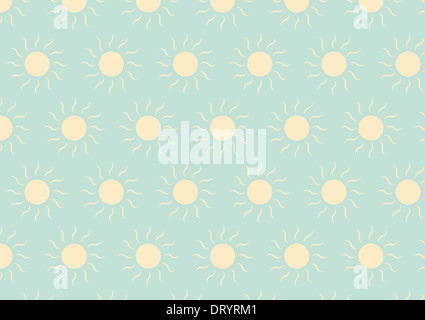 Weiche gelbe Sonne auf weiche grüne Farbe im Pastellstil Stockfoto