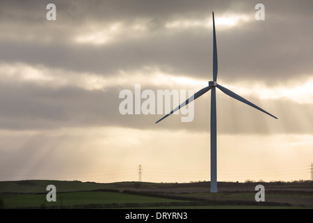 Ansicht der Windturbine in Fife, Schottland, Vereinigtes Königreich Stockfoto